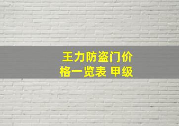 王力防盗门价格一览表 甲级